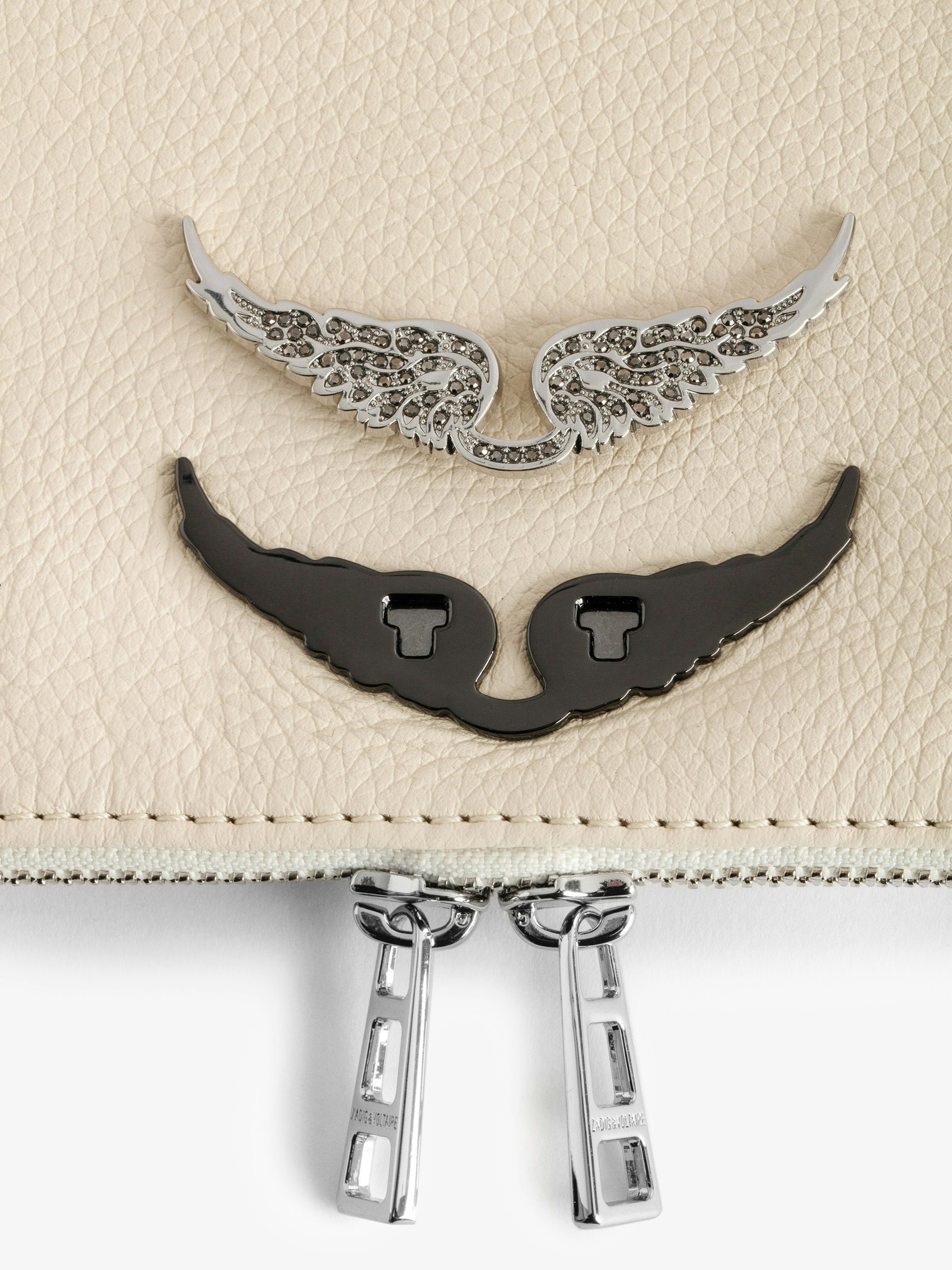 Pochette Rock Nano Swing Your Wings - Pochette Rock Nano in pelle con ali Swing Your Wings intercambiabili.